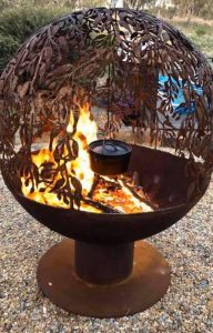 designer fire ball with tree design