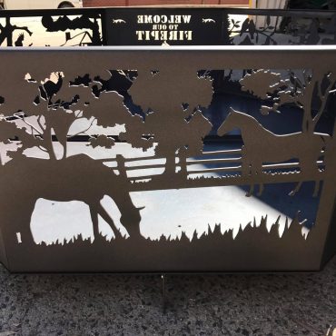Welcome Fire Pit - Horse Panel