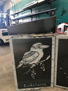 Decorative metal screen kookaburra design